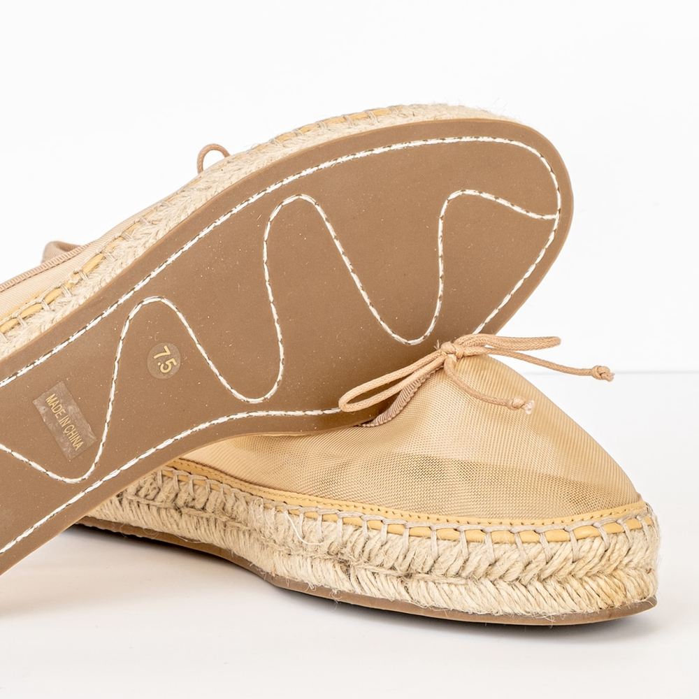 NIB Loeffler Randall Women's Kayla Ballet Flats Espadrilles Caramel Tan - 7.5 M - Picture 7 of 10
